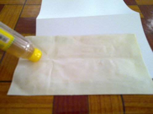 Step 2- apply glue at the back of gift wrapper