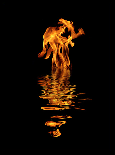 Fire on water poster Do not own copyright to picture.