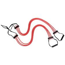 Great resistance bands with handles and anchoring attachments.