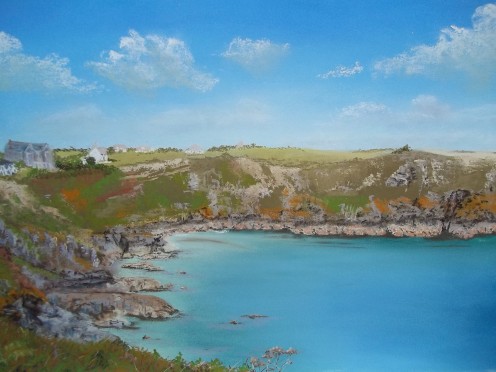 Househole Cove, Cornwall, Unison pastels on Colourfix paper
