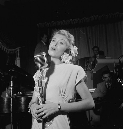 Portrait of June Christy and Red Rodney, Club Troubadour, New York, N.Y., ca. Sept. 1947. Portrait of June Christy and Red Rodney, Club Troubadour, New York, N.Y., ca. Sept. 1947.