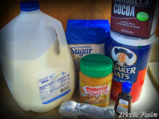 The recipe calls for peanut butter, but I use soy butter because I'm allergic to peanuts. Wowbutter is awesome!