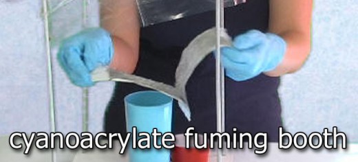 Crime labs use super glue fuming techniques to discover hidden fingerprints. 