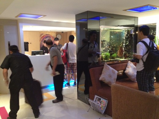Hotel lobby is tiny