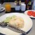For breakfast you get a few course selections from a menu. I chose fried rice with chicken. For breakfast you get a few course selections from a menu. I chose fried rice with chicken.