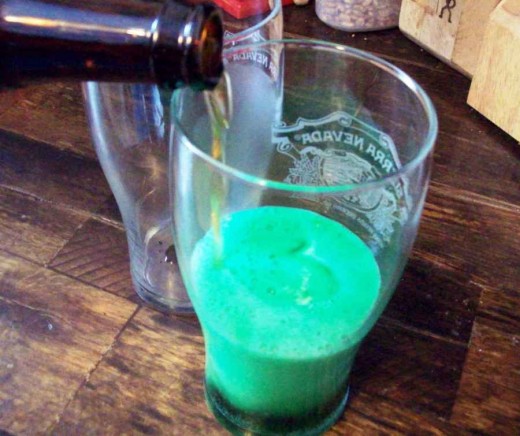 Watch your beer glow green.