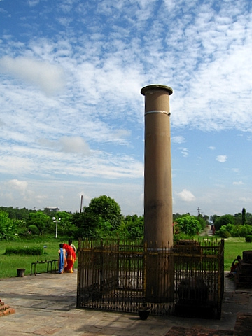 Asoka Pillar in Nepal. When he came to visit the birthplace of Buddha,he built it.He came all the way from India to visit this place.