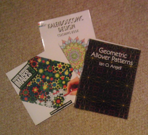 Geometric design coloring books