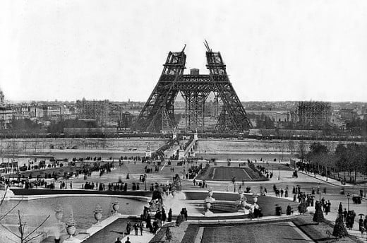 Eiffel Tower under construction