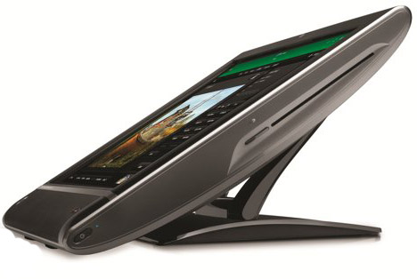 HP TouchSmart reclined. You don't need to be 'walled in' behind your computer.