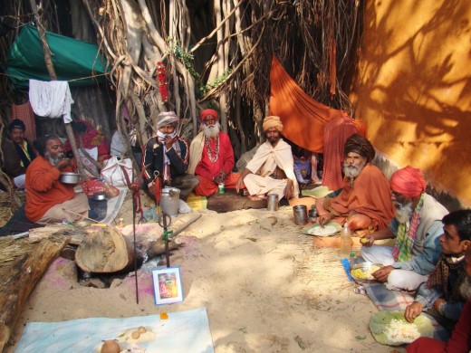 A group of sadhus in the fair