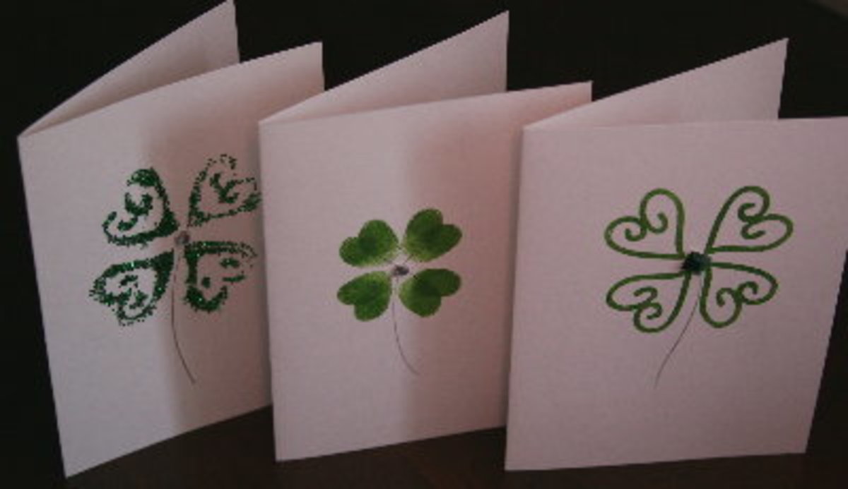 Thumb print shamrocks are fun and easy for students of any age.