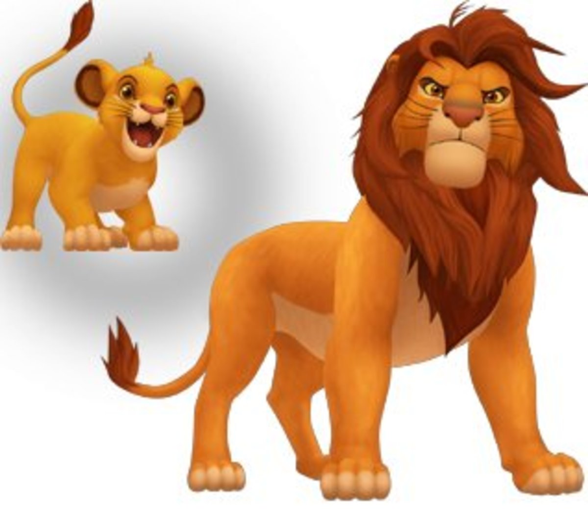 Simba cub and lion
