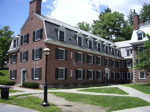 One of the older residence halls on the campus of Dartmouth College.