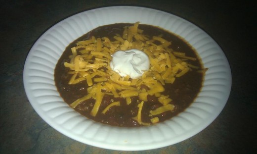 Super savory chili with cocoa powder and black beans