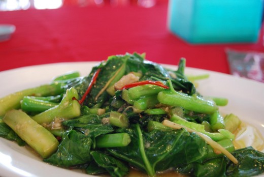 Chinese Broccoli - Gai Lan with Pork Stir-Fry 