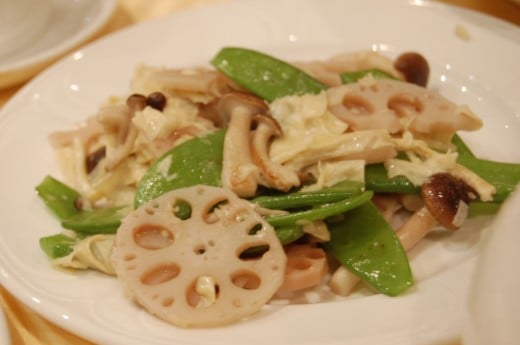 Lotus rood stir-fry with pork