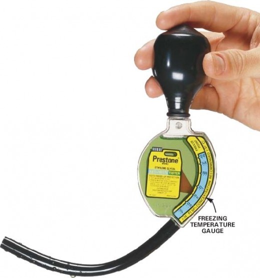 Antifreeze testers measures the amount of anti-freeze in the engines coolant 