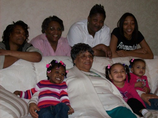 Suzie Carter,  is pictured with Ocie her daughter, Tonia and Tamekia which are Ocie's daughters. Ocie, has a  granddaughter LaKea and two great granddaughters MaKayla and Alexa which are Susie's great great granddaughters.