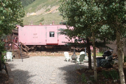 the courtyard outside of The Wyman, Silverton, CO