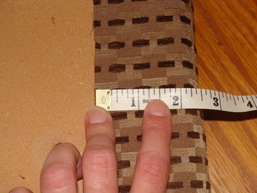 Make sure that you leave about two inches of material from the edge.