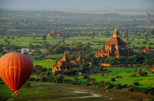 From a hot-air balloon
