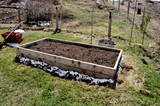 A prepared raised bed, with rich compost and aged manure in the soil mix. Ready to plant food in.