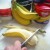 Chop bananas into custard
