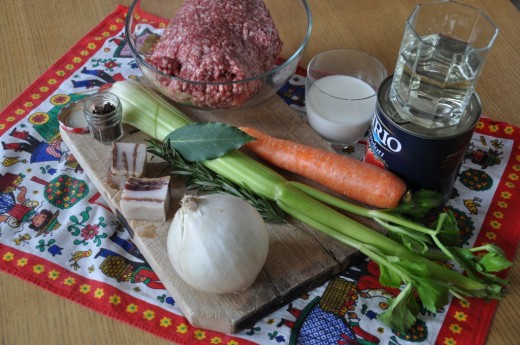 The ingredients for my own family recipe, assembled and ready to be turned into sauce.