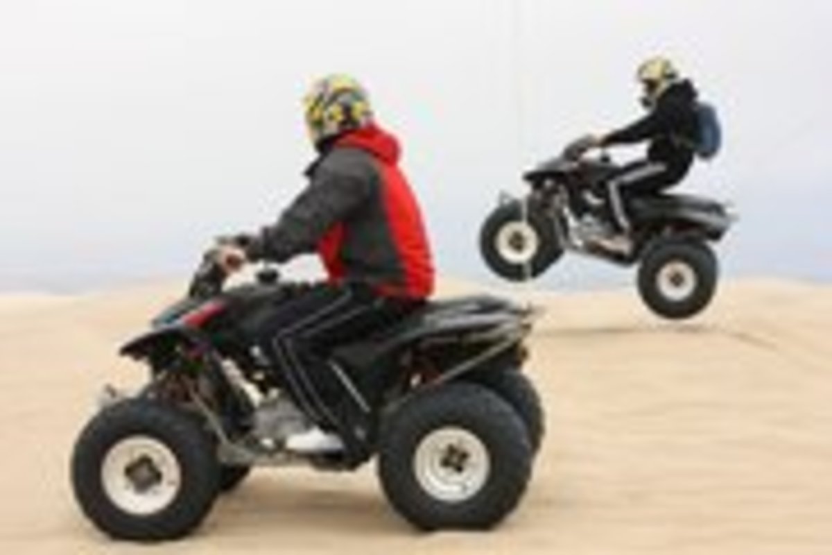 You can rent these ATV's and ride them on the sand dunes!