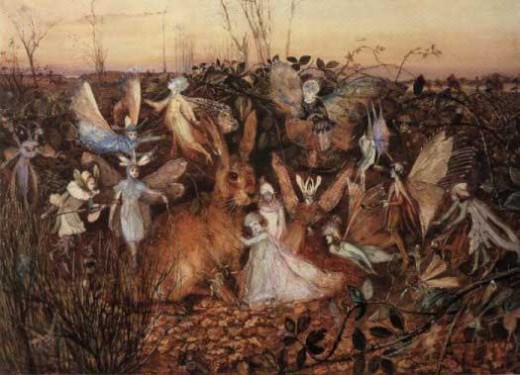 Rabbits with fairy folk