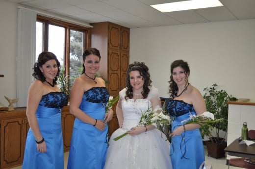 My sisters and me before the wedding. This was one of the reasons I began the journey in the first place!