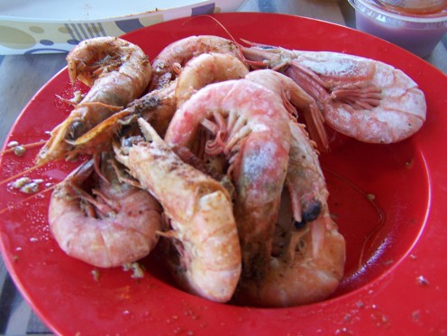 Boiled shrimp - always a good choice!