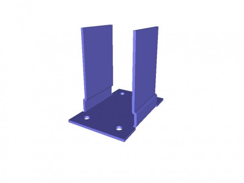 Mild steel bracket 3D model of a component used to support drainage pipes on conservatory systems.