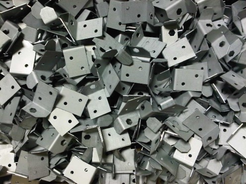 Zintec angle brackets CNC punched and CNC bent using Trumpf manufacturing equipment.