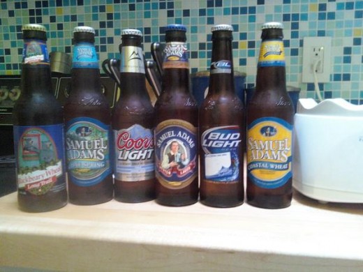 My beer options for the beer-flavored ice cream. I went with the Sam Adams Boston Lager.