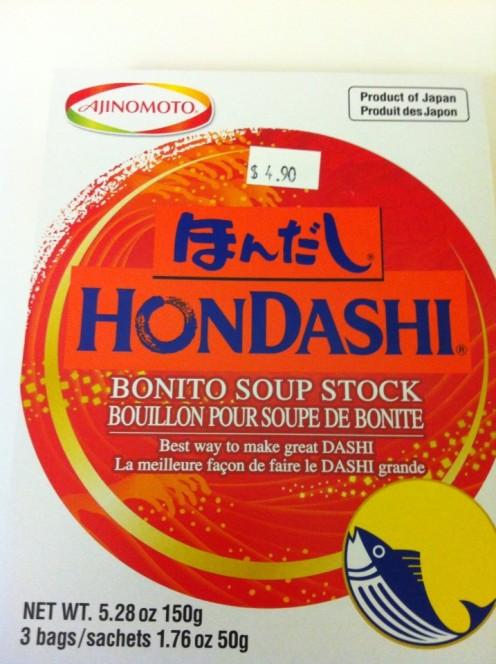 Of course, the quickest method to make dashi is with an instant mix.  This tastes delicious and is extremely fast!