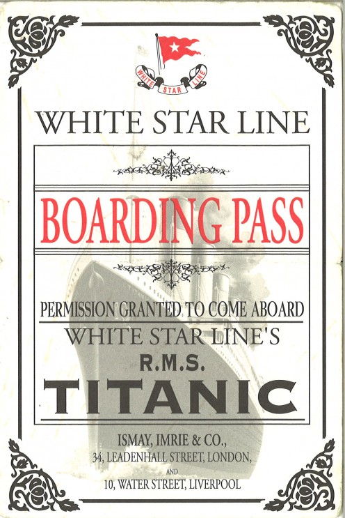 This is the ticket from the Milwaukee Public Museum. Visitors would get these for the display related to the Titanic.