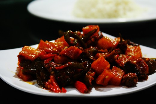 Sambal Goreng Hati - Beef Liver In Spicy Chili Sauce 