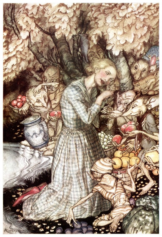 Illustration by Christina Rossetti, from 19th Century children's book, "The Goblin Market."