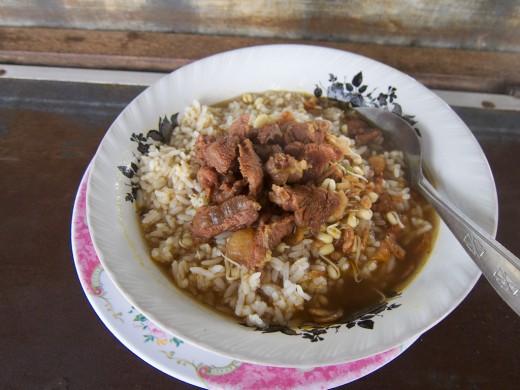 Nasi Rawon (Rawon soup with rice)