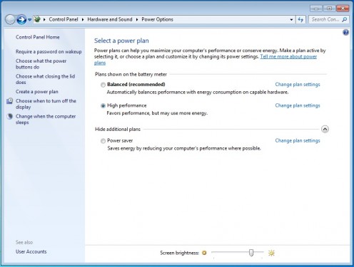 Power schemes for Windows 7. Choosing 'Power Save' mode will help, but you can go even further by changing the plan settings.