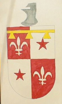 I realised, after posting this, that the fleur de lis in the upper left and lower right, was actually part of a later addition to the set that I hadn't included in the first three, bu this is made from my heraldry stencils.