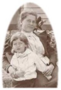 Bessie Bruford & young cousin Edward Phillips, Burlingame KS, in late summer or early fall 1893, from the group photo below.