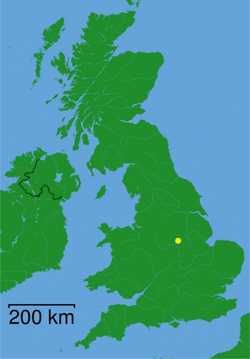 Map location of Nottinghamshire