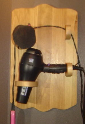Hair dryer and curler holder