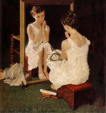 "Girl At Mirror" by Norman Rockwell