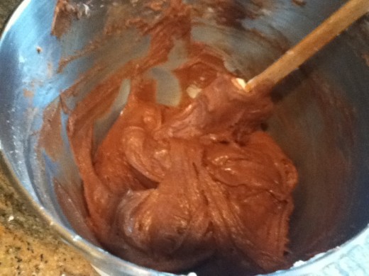 This is what the batter will look like after final hand mixing.  