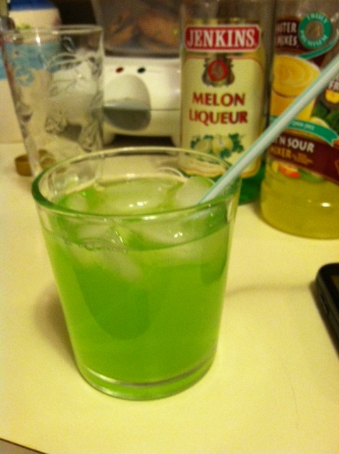 Midori Sour's for St. Patty's Day.