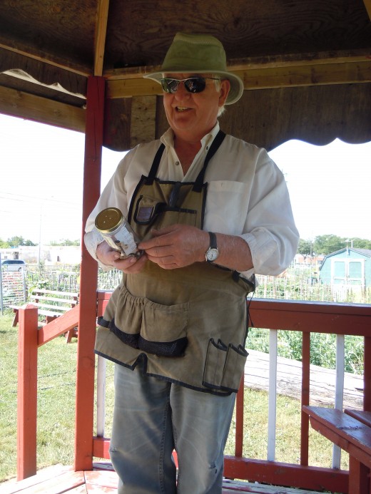 Farmer Dennis Drum is the founder of TAGG, The Always Growing Garden along east of Eglinton, Scarborough Ontario.  Here he is portrayed giving us his insight how the garden started and what we have to do.  Dennis also had some helpful tips for us.